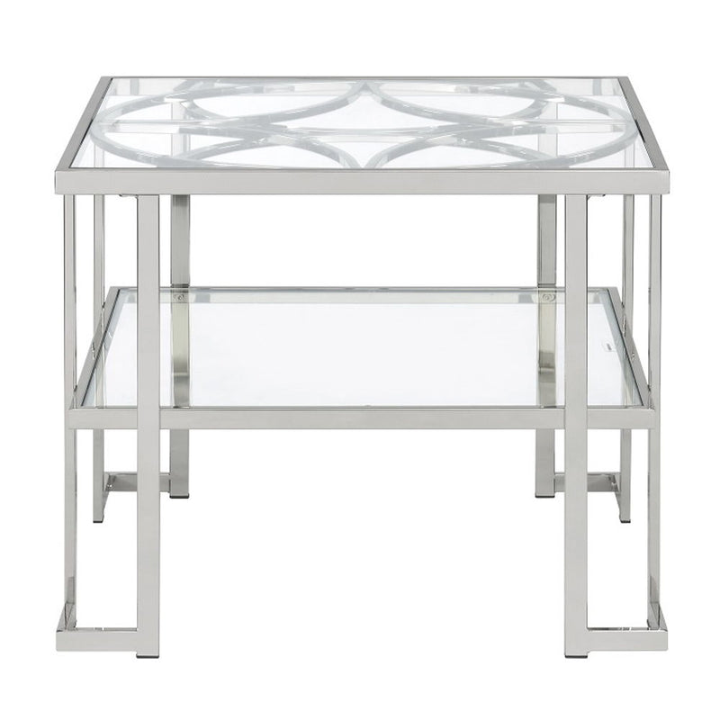 Kalan - End Table - Glass & Silver
