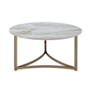 Zaidee - Round Coffee Table - Sintered Stone & Champagne