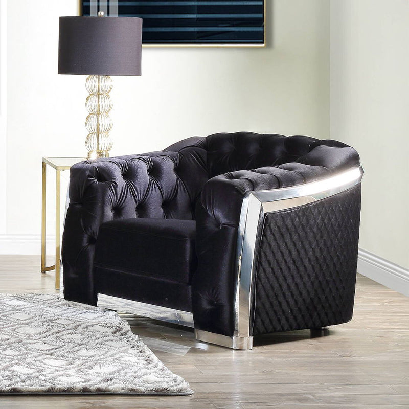 Pyroden - Chair - Black Velvet & Chrome
