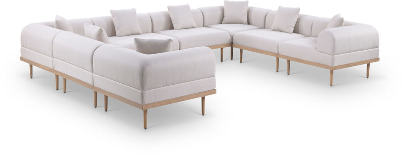 Laguna - 8 Piece Resilient Water Resistant Fabric 142" Upholstered Outdoor Patio Modular Sectional