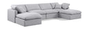 Indulge - Linen 6 Piece Modular Double Chaise Sectional