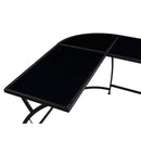 Janison - Writing Desk - Black Glass & Black