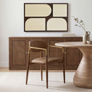 Ronda - Vegan Leather Upholstered Dining Arm Chair - Walnut Legs