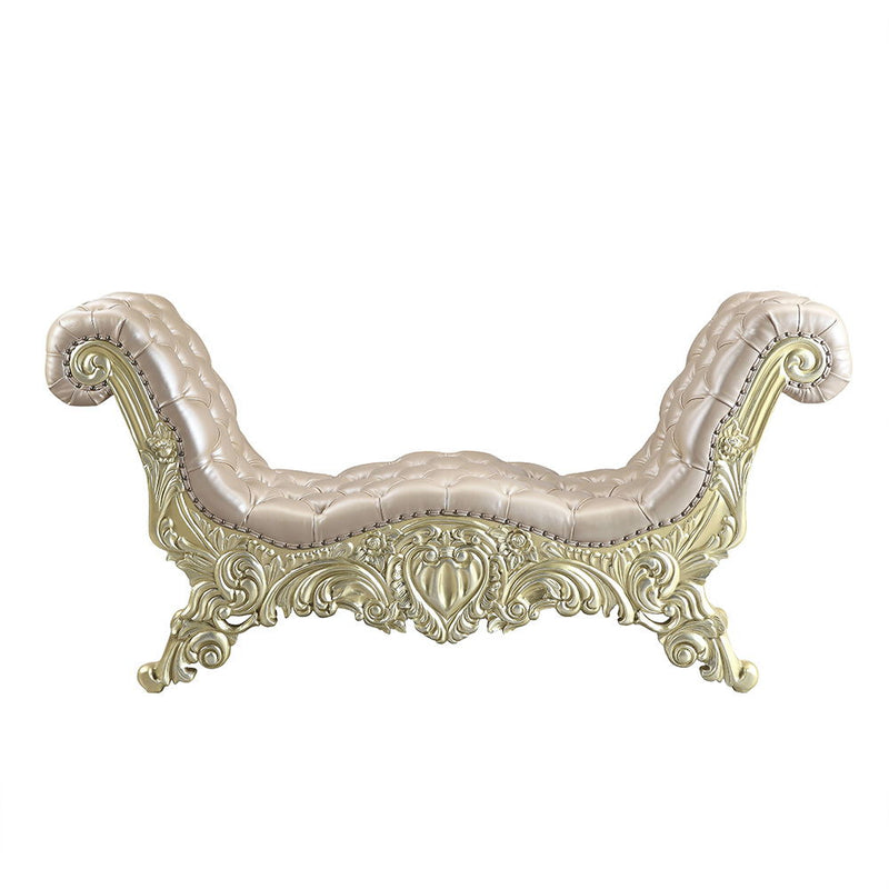 Vatican - Bench - Synthetic Leather, Light Gold & Champagne Silver