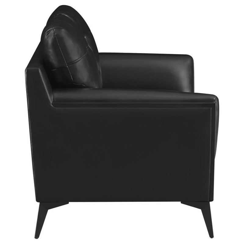 Moira - Upholstered Tufted Loveseat With Track Arms - Black