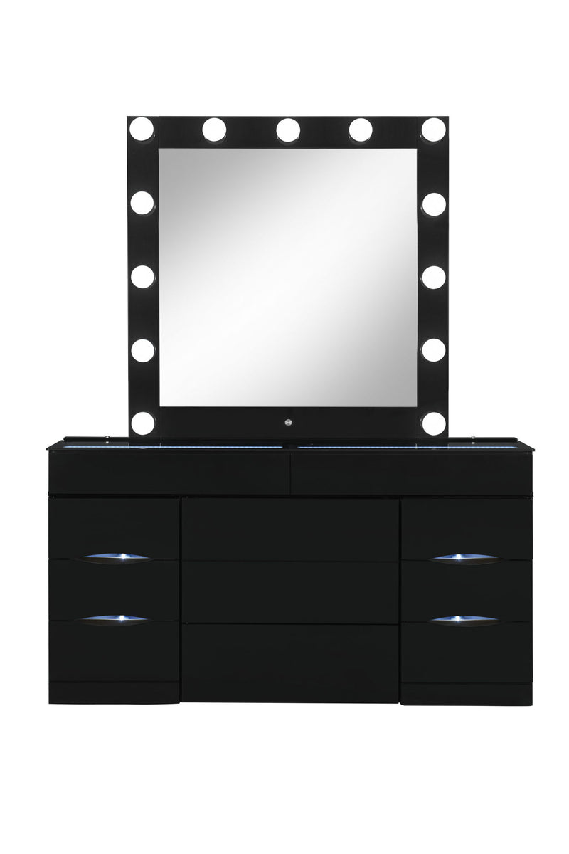 Ella - Vanity Set With Storage Stool - Black