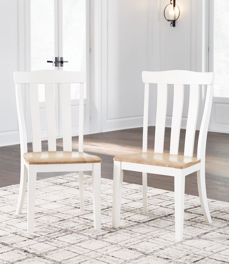 Ashbryn - White / Natural - Dining Room Side Chair (Set of 2)