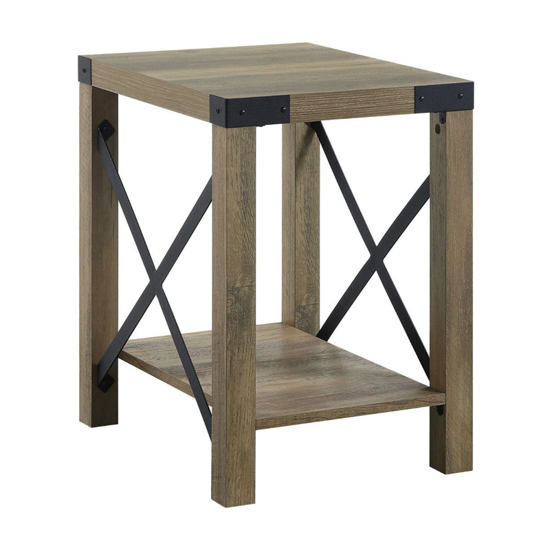 Abiram - End Table - Rustic Oak