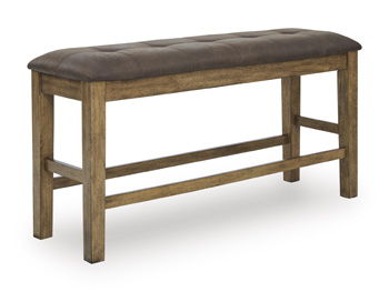 Urbinforte - Double Counter Height Upholstered Bench - Light Brown