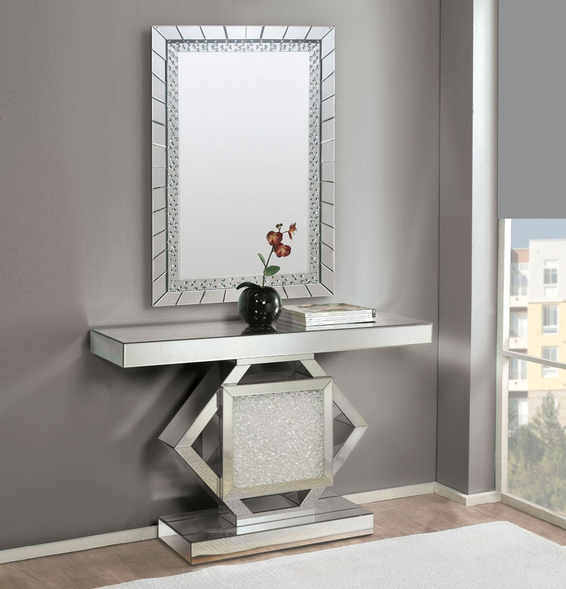 Nowles - Console Table - Mirrored & Faux Stones
