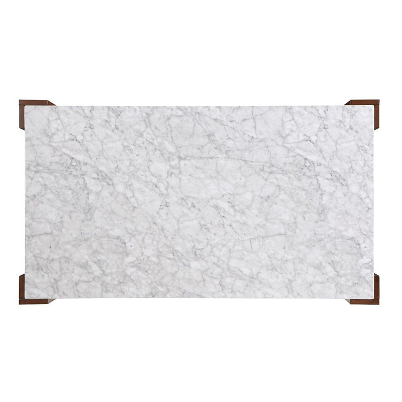 Hettie - Dining Table With Engineeed Stone Top - Engineered Stone Top & Brown