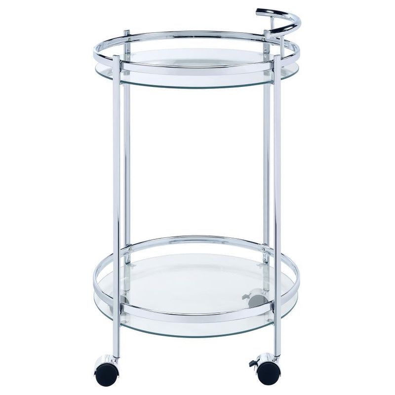 Chrissy - Round Glass Shelf Metal Bar Cart