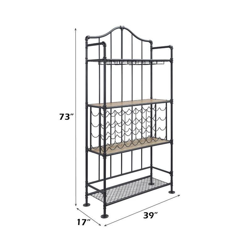 Edina - Wine Rack - Oak & Sandy Black