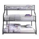 Caius II - Twin Over Full/Queen Bunk Bed - Gunmetal