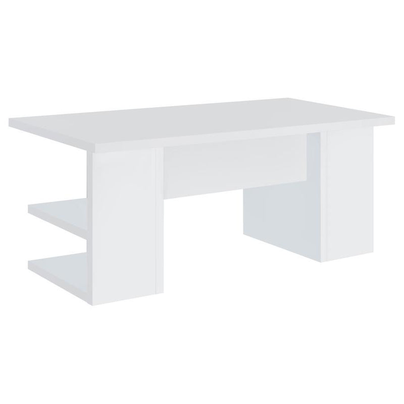 Alice - Writing Desk - White With Open Shelves