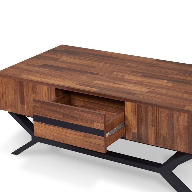 Karine - Coffee Table - Walnut & Sandy Black