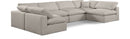 Comfy - 6 Piece Linen Modular Armless Sectional