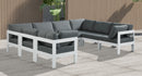 Nizuc - Outdoor Patio 8 Piece Modular Sectional With White Frame