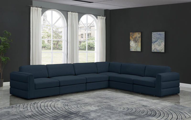 Beckham - Modular Sectional 6 Piece - Navy - Fabric - Modern & Contemporary