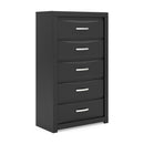 Stabotta - Five Drawer Chest - Black