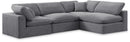 Comfy - 4 Piece Velvet Modular Armless Sectional