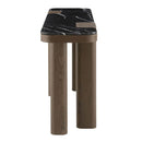 Dana - Console Table - Faux Marble Top, Black & Dark Walnut