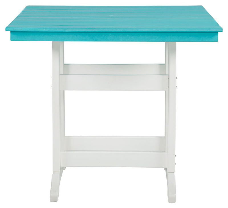 Eisely - Turquoise / White - Square Counter Tbl W/Umb Opt