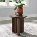Korestone - Round End Table - Dark Brown