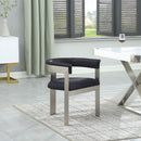 Romeo - Faux Leather Dining Chair With Silver Base (Set of 2)