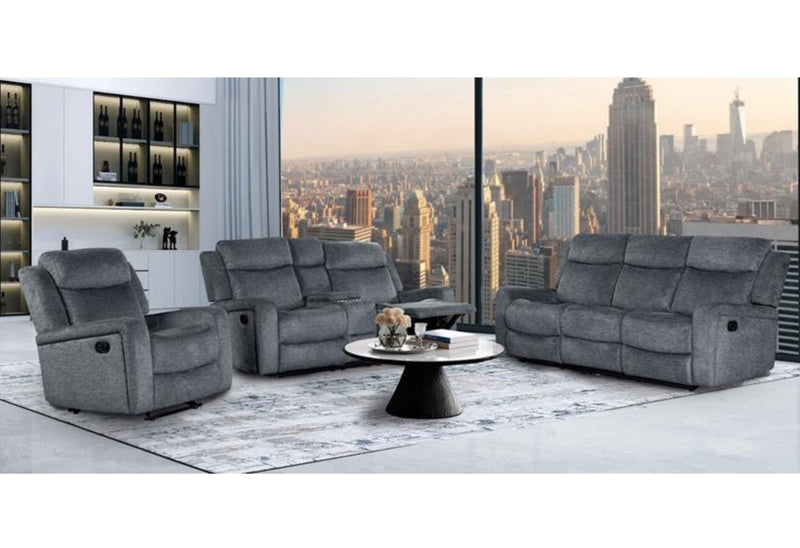 U6024 - 9 Reclining Sofa / Console Reclining Loveseat / Glider Recliner - Dark Gray