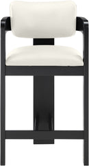 Sacha - Vegan Leather Upholstered Counter Stool With Black Base