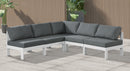 Nizuc - Outdoor Patio 5 Piece Modular Sectional With White Frame