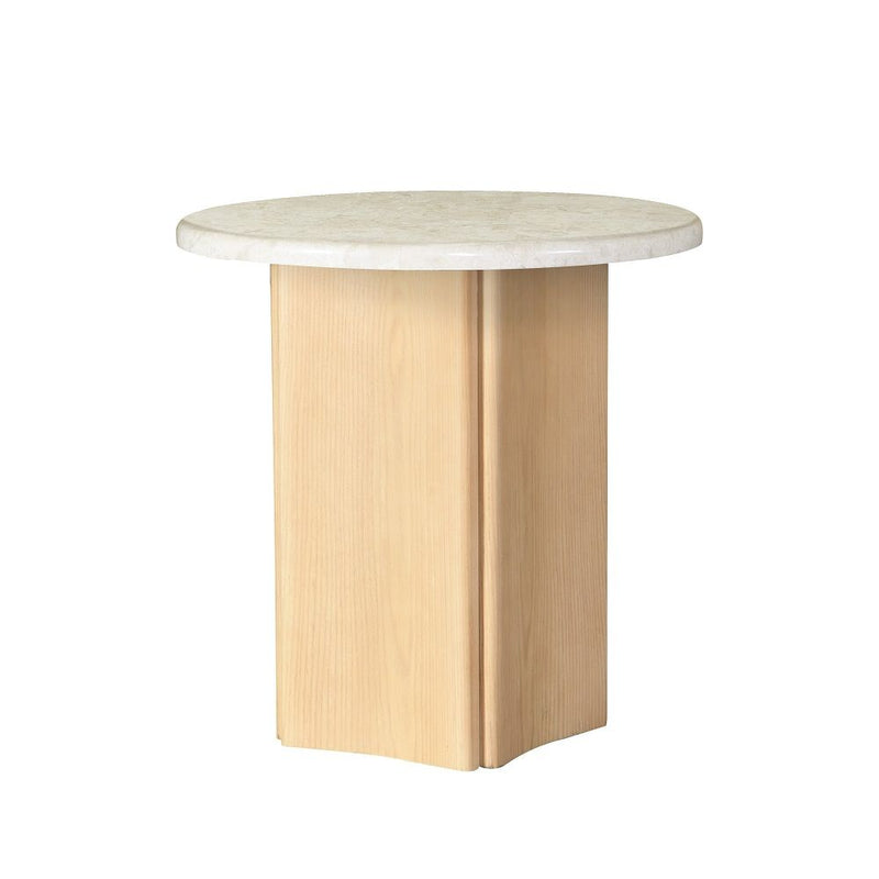 Qwin - End Table With Marble Top - Oak