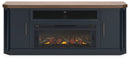Landocken - 83" TV Stand With Electric Fireplace - Two-tone