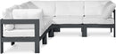 Nizuc - Outdoor Patio 5 Piece Modular Sectional With Gray Frame