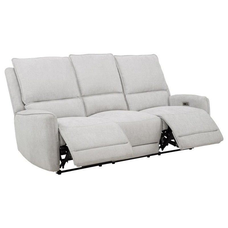 Sylmar - Chenille Upholstered Power Reclining Sofa - Dove Gray