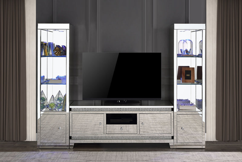 Lotus - TV Stand - Mirrored & Faux Crystals