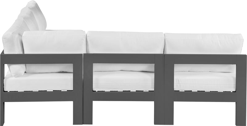 Nizuc - Outdoor Patio Modular Sectional 5 Piece - White - Fabric