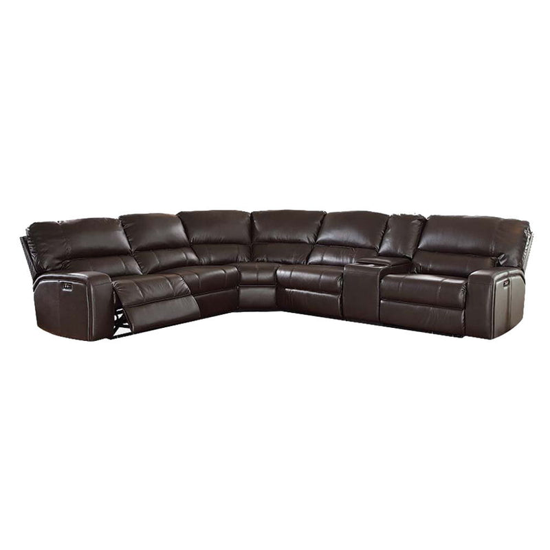 Saul - Sectional Sofa - Espresso Leather-Aire