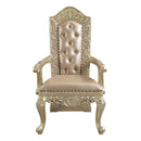 Vatican - Arm Chair (Set of 2) - Synthetic Leather & Champagne Silver