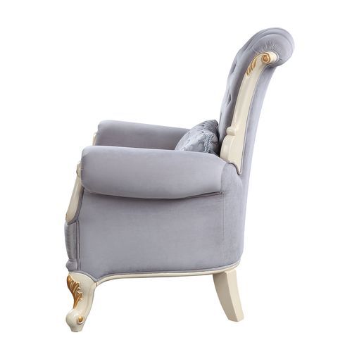 Galelvith - Chair With Pillows - Gray Fabric