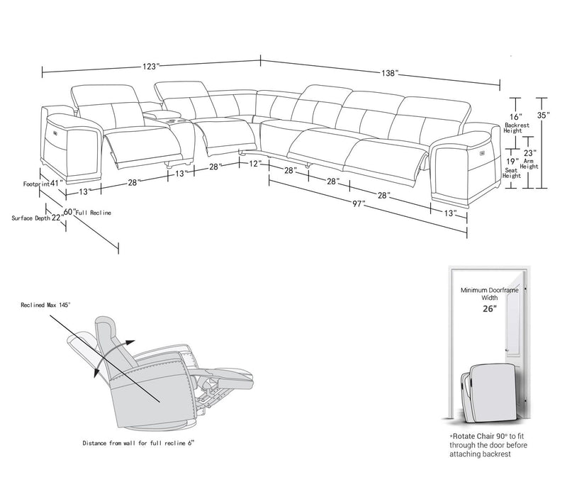 9762 - Power Reclining Sectional