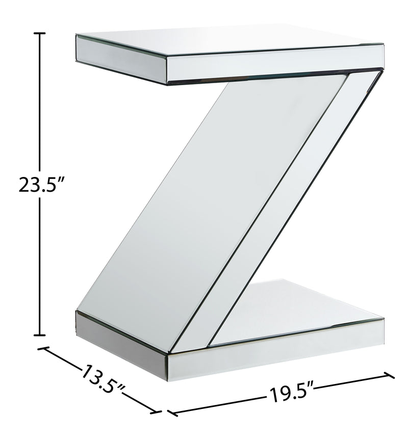 Zee - End Table - Pearl Silver