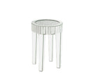 Noralie - 16" Round End Table - Mirrored & Faux Diamonds