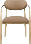 Ronda - Vegan Leather Upholstered Dining Arm Chair - Natural Legs