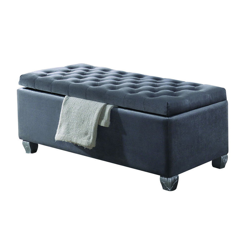Rebekah - Bench With Storage - Gray Fabric