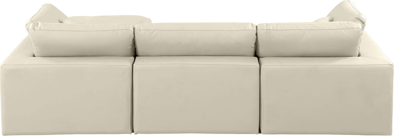 Comfy - 4 Piece Faux Leather Modular Sectional With Chaise