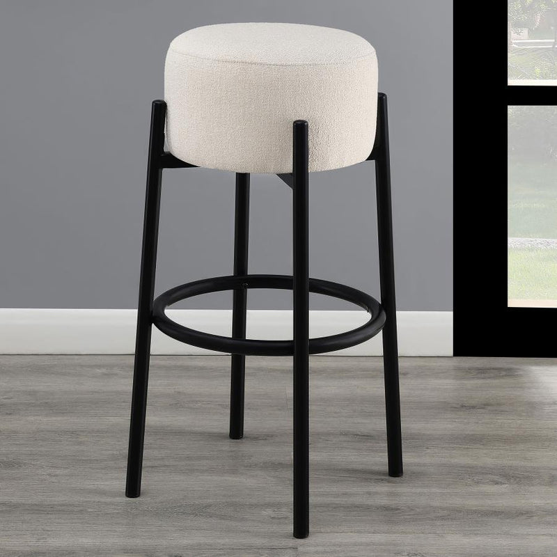 Leonard - Upholstered Backless Round Stools (Set of 2)