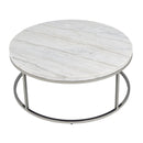 Zaidee - Coffee Table With Marble - Marble Top & Nickel