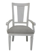 Katia - Arm Chair (Set of 2) - Light Gray Linen & Weathered White